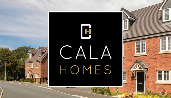 Cala Homes logo overlayed on houses they worked on.